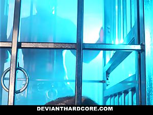 DeviantHardcore - caged breezy Gets dominated By big black cock