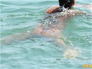 yam-sized bra-stuffers inexperienced Beach cougars - hidden cam Beach movie
