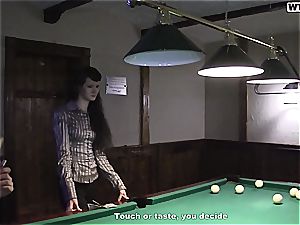 thin lil' biotch gets tag teamed on the pool table